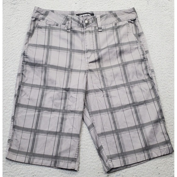 Quiksilver Bermuda Shorts Mens 30 Multi Plaid Flat Front Slash Pocket Mid Waist - Picture 1 of 8